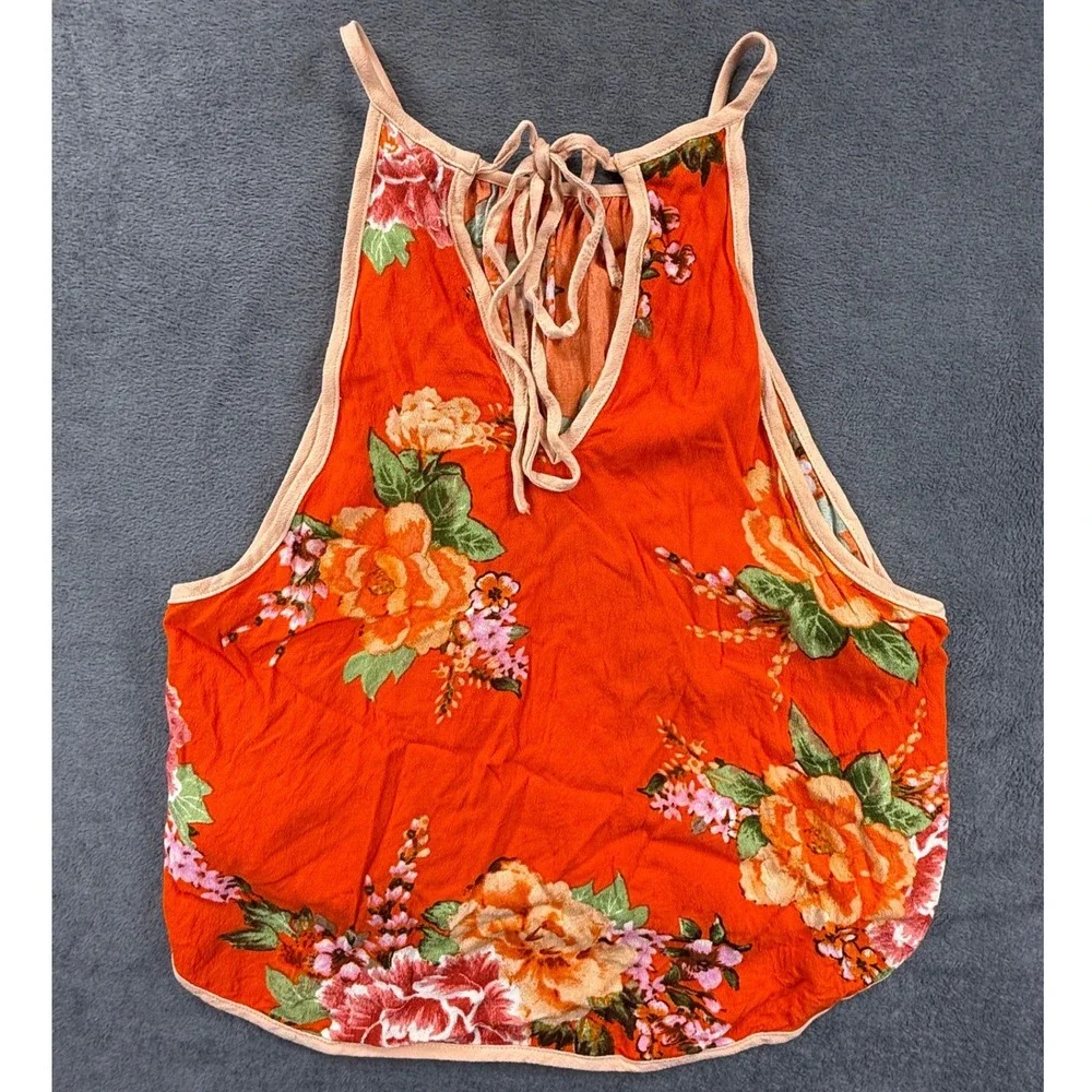 Free People XS Break Free crop tank floral‎ tropical boho